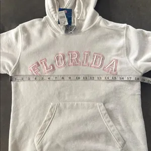Women’s White Embroidered FLORIDA College Drawstring Hoodie Size S NEW thumbnail 8