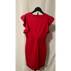 Tommy Hilfiger Red Ruffle Sleeve Sheath Dress Crew Neck Mini Business No size thumbnail 3