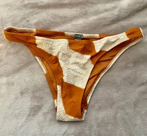 Aerie Orange Patterned Bikini Bottoms thumbnail 1
