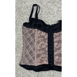 Y2K dELiA*s Dolls Kill Plaid Mesh Lace Bustier Corset Top Schoolgirl Goth Bow M thumbnail 9