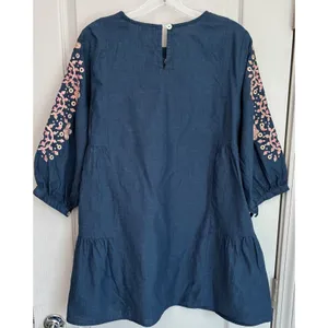 Ethnic by Outfitters Blue Embroidered Cotton Tunic‎ Dress XS WTB381709 Boho Pink thumbnail 3