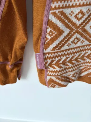 Kari Traa Floke Long Sleeve Base Layer Gold Rust Wool Top size medium Brown thumbnail 7