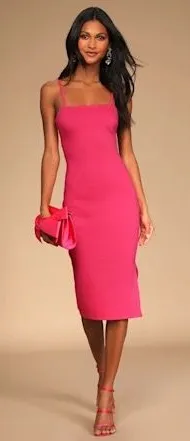 Lulus Dress Pink Midi thumbnail 1
