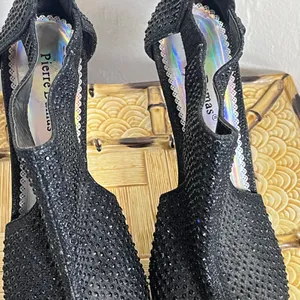 Pierre Dumas Black Crystal Peep-Toe Heels thumbnail 2