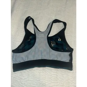 PINK Victoria's Secret Ultimate Sports Bra Size M‎ Checkered Teal And Black thumbnail 5