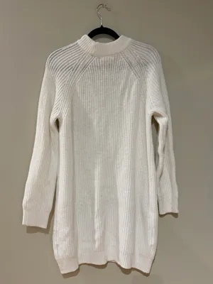 H&M White Knit Long Sleeve Sweater Dress thumbnail 2