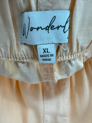 Wonderly Wide Leg Pants XL peach lightweight flowy pull on spring summer beach thumbnail 9
