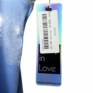 Lucky In Love Linen High Neck Action Tank Women L Peri Blue Tennis Pickleball thumbnail 10