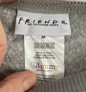 Friends fuzzy gray pajama top Size M thumbnail 4