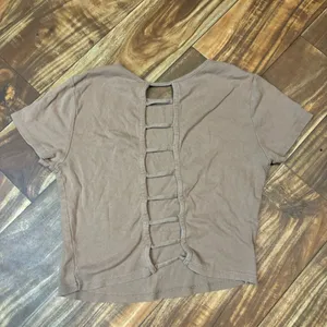 Brown Butterfly Graphic Crop Top thumbnail 5