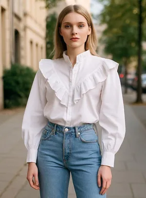 NWT French Connection Organic Cotton Rhodes Poplin Smock Top Blouse thumbnail 1