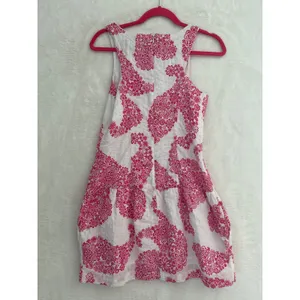 Tori Richard Pink‎ White Floral Seersucker Drop Waist Mini Dress Pockets Size 4 thumbnail 4