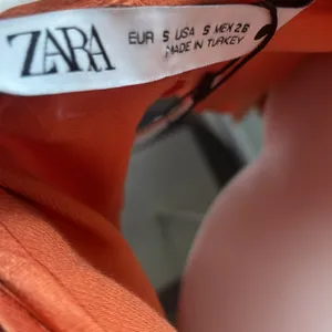NEW Zara Orange Satin Ruffle Draped Off Shoulder Tank Top Blouse Small thumbnail 14