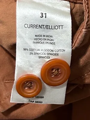 Current/Elliott The Captain Pant cuffed trouser rust brown Cappuccino size 31 thumbnail 9