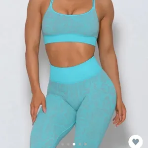 Bombshell Blue and Grey Snake Print Seamless Strappy Sports Bra Size XS/S thumbnail 2