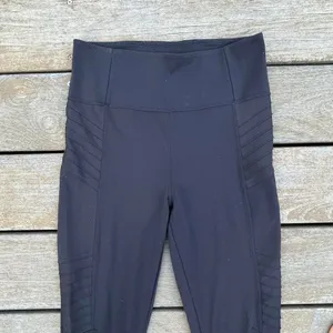 Black High Waisted Athleta Delancy Moto Leggings w/ Zip Ankles and Pockets thumbnail 2