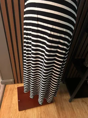 Old Navy Womens Sleeveless Black White Striped Tank Maxi Dress Casual to the an thumbnail 2