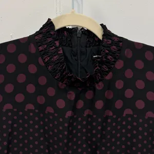 Who What Wear Dark Polka Dot Sleeveless Midi‎ Dress XXL Smocked Whimsical Retro thumbnail 6