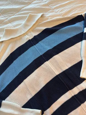 Aerie Oversized Striped Quarter Zip thumbnail 5