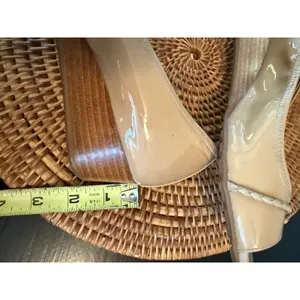 Cole Haan Air Tali Nude Patent Leather Peep Toe Wedge‎ Heels Beige Pumps thumbnail 11