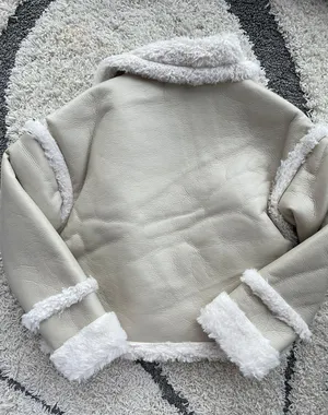Topshop Faux Leather White Jacket thumbnail 9