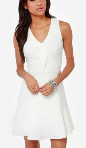 Aryn K Sugar High White Sleeveless Dress Size S Bride Bridal Wedding thumbnail 1