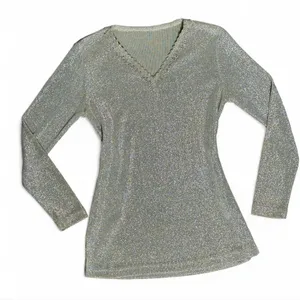 Shimmering Silver Long Sleeve Top thumbnail 1