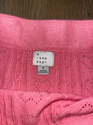 NWT A New Day Pink Pointelle Heart Knit Midi Skirt Size Small thumbnail 6