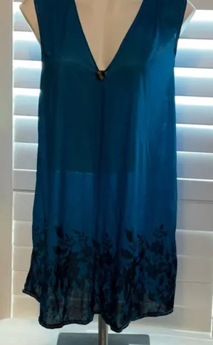 Elegant Blue Sleeveless Mini Dress thumbnail 1