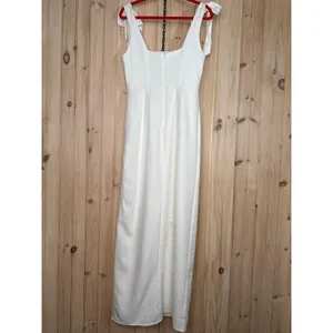Lulus Your Sweetie White Tie-Strap Column Maxi Dress Long Wedding Holiday Medium thumbnail 6