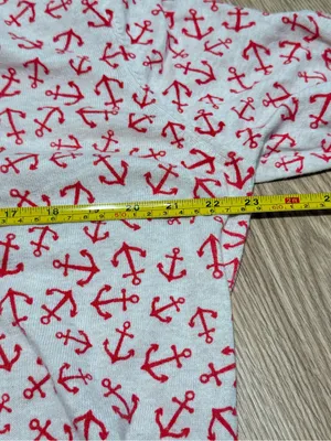 Old Navy Womens Anchor Print Crewneck Sweater Cream Red Nautical Cotton XL thumbnail 6