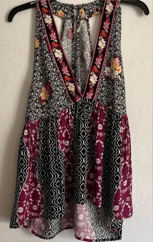 Free People Dream Darlin Deep V Babydoll Razorback V-Neck • Medium thumbnail 1