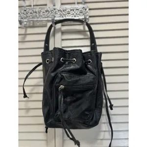 NILA ANTHONY Studded Skull Bucket Bag Purse Tie Faux Leather Pockets Lined Clean thumbnail 5