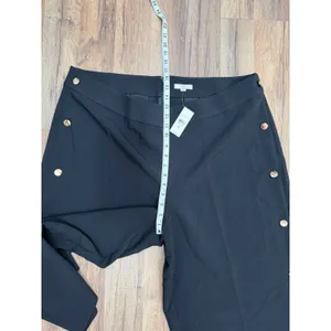 LOFT Plus Black Wide Leg Cropped Pants Side Button Detail‎ Size 18 NWT thumbnail 7