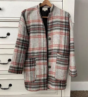 Jolt Oversized Plaid Coat. Size Small. EUC thumbnail 1