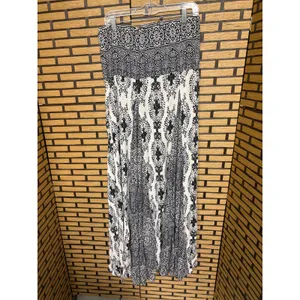 Free People Black And White Boho Strapless‎ Maxi Dress Size Small thumbnail 3