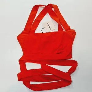 Superdown Elva Halter Tie Top in Poppy thumbnail 1