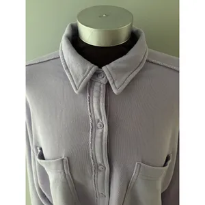 Aerie Shacket Shirt Lumberjane Size M Lilac Grunge Boho Oversized Layer thumbnail 2
