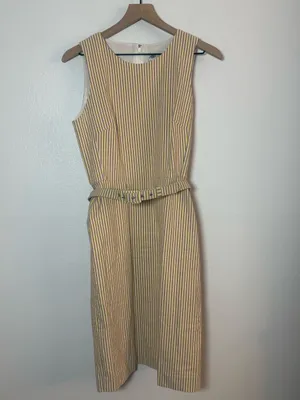 J. crew Belted dress in stretch seersucker thumbnail 2