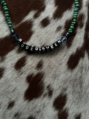 Beaded necklace Rodeo Queen handmade brand new Green thumbnail 2