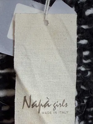 Napa Girls Black White Marled Knit Cardigan Cream Trim Button Front Sweater S thumbnail 4