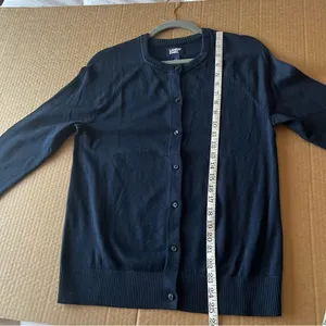 NEW Land’s End Classic Cardigan sweater, navy blue, size S, relaxed fit thumbnail 4