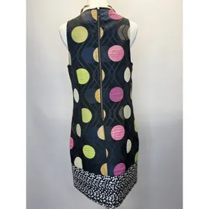 Maeve Anthropologie‎ Polka Dot Metallic Shift Dress Size Small Mod Art Deco thumbnail 2