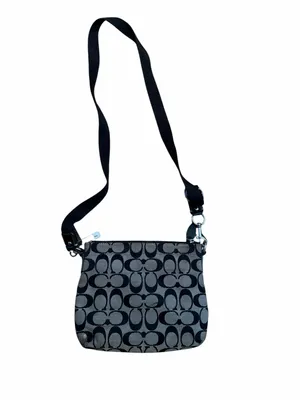 Coach Signature Black & Gray Crossbody Bag thumbnail 2