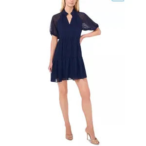CeCe‎ V-Neck Swiss Dot Short Sleeve Baby Doll Dress XL thumbnail 6