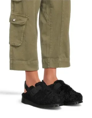 Dr. Martens Jorge II Black Borg Mules new fur shearling clogs thumbnail 1