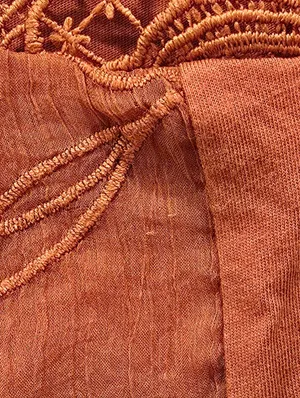 Anthropologie Tiny Noah Embroidered Lace Blouse Burnt Orange XS thumbnail 8