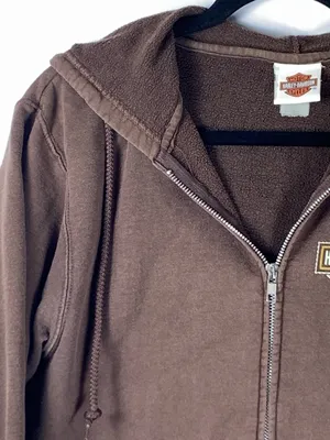 Harley Davidson Womens Hoodie Brown Full Zip Ocean State Warwick RI Cotton Blend thumbnail 14