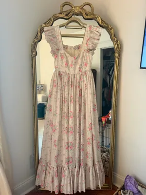 Anthropologie Maison Amory French Chateau Floral Flutter-Sleeve Gown thumbnail 4