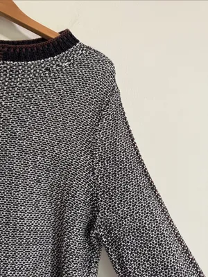 Nic + Zoe Mixed Up Mock-neck Two-Tone Base ColorBlock hem and Cuffs Sweater sz L thumbnail 5